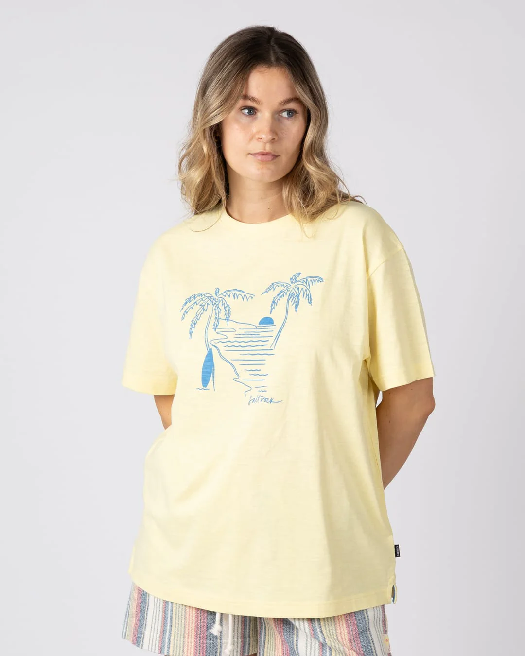 Saltwater Womens Short Sleeve T-Shirt in Light Yellow - Image 4