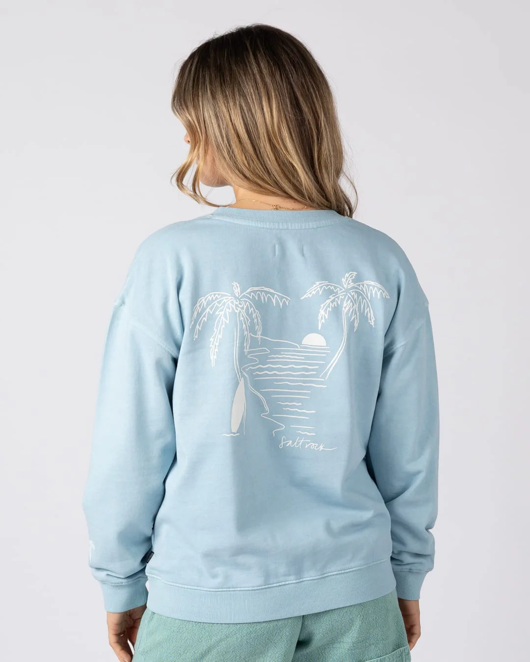 Saltwater Womens Sweat Top in Light Blue