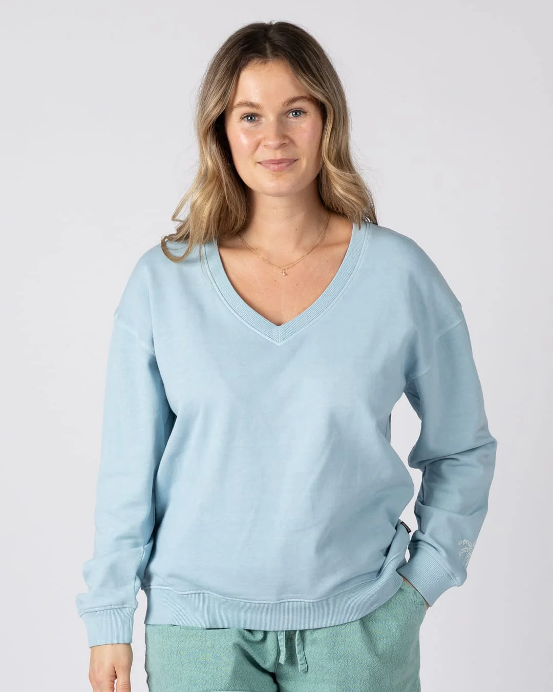 Saltwater Womens Sweat Top in Light Blue - Image 2