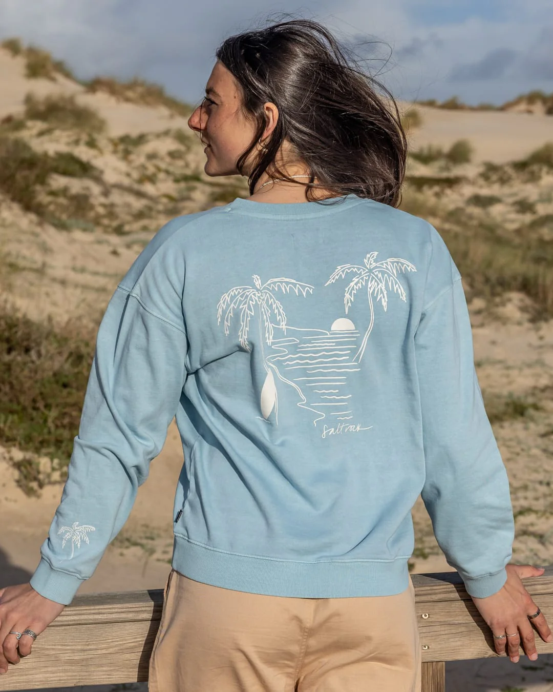 Saltwater Womens Sweat Top in Light Blue - Image 4