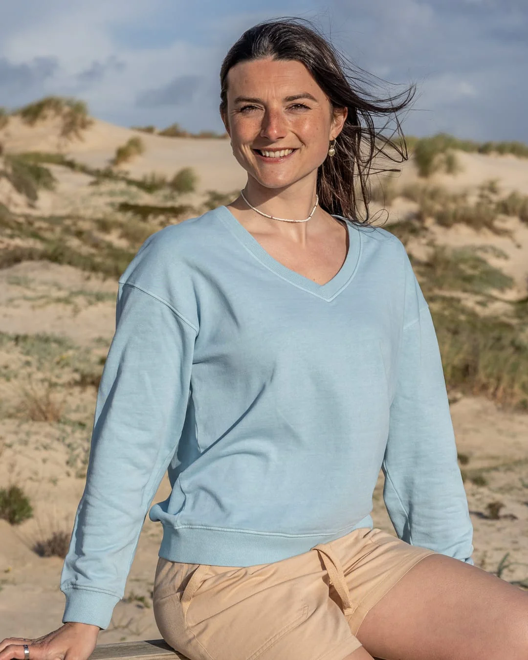 Saltwater Womens Sweat Top in Light Blue - Image 6