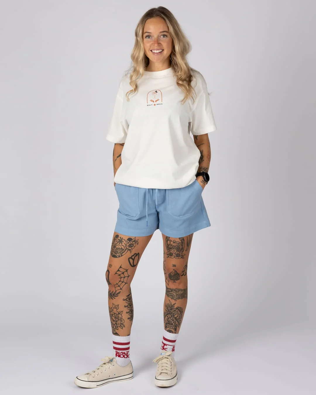 Santano Womens Short in Light Blue - Image 4
