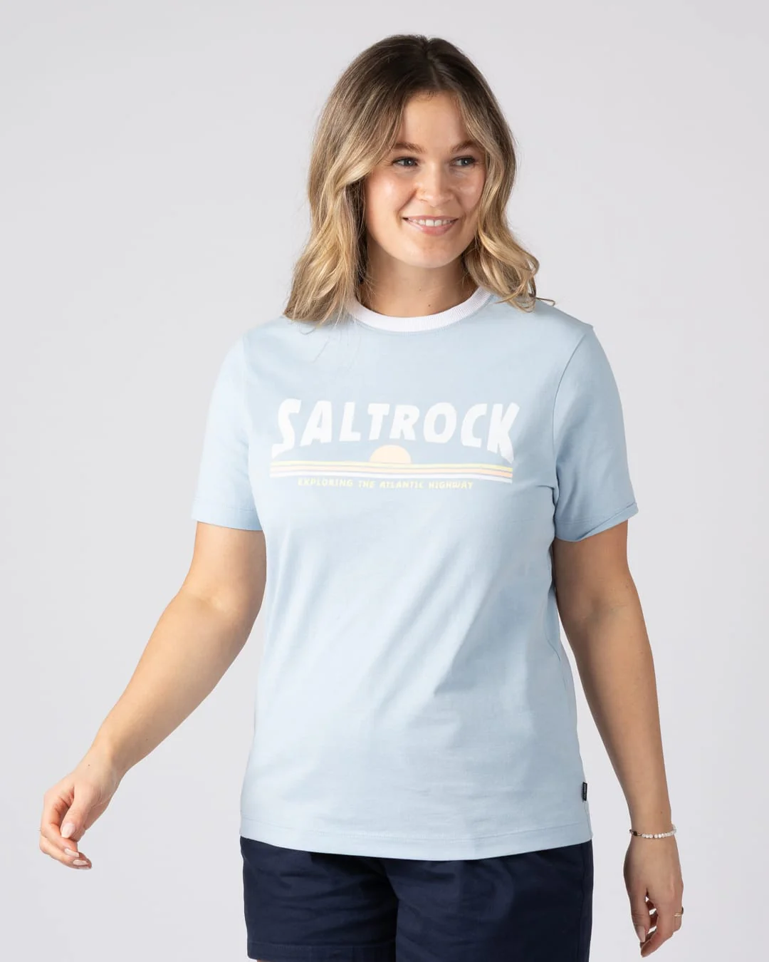 Scape Womens Short Sleeve Tee in Light Blue