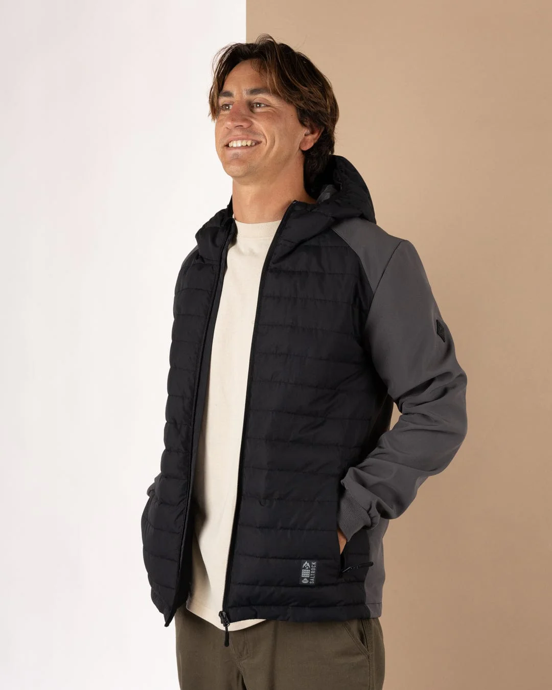 Sero Mens Water Resistant Padded Jacket in Black - Image 3