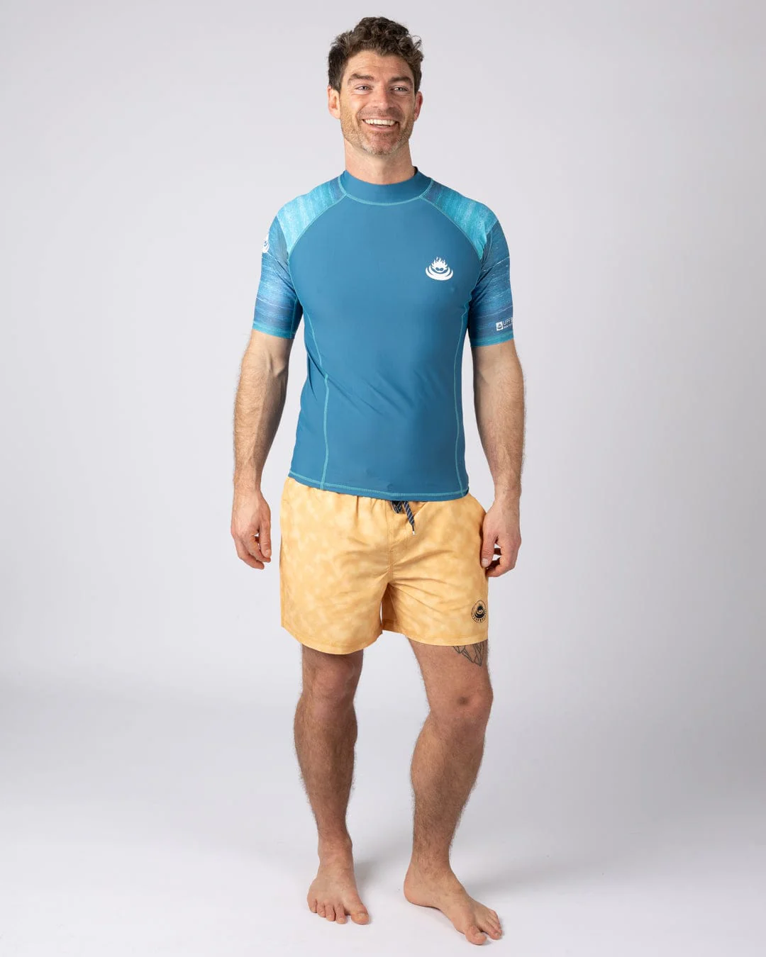 Set Mens Short Sleeve Rashvest in  Blue - Image 5