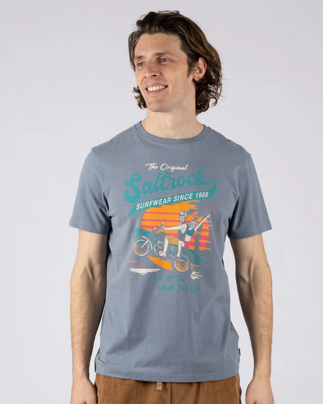 Shore Ride Mens Short Sleeve T-Shirt in Blue