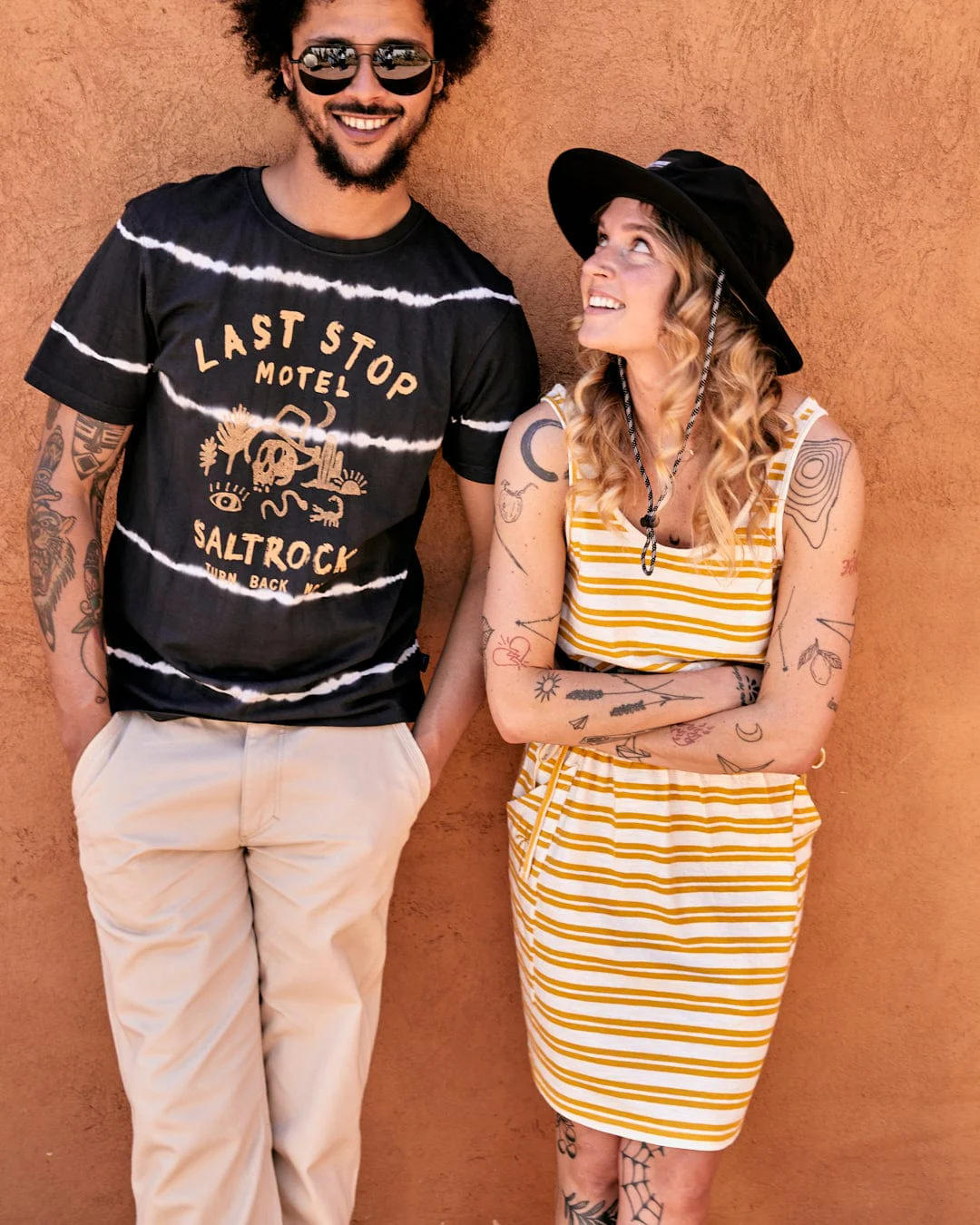 Skylar Bauhaus Womens Stripe Dress in Yellow - Image 3