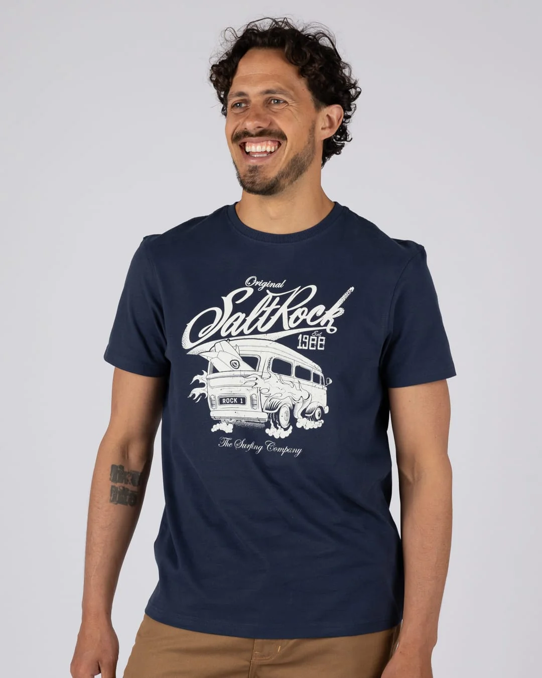Smoke Em Mens Short Sleeve Tee in Dress Blue