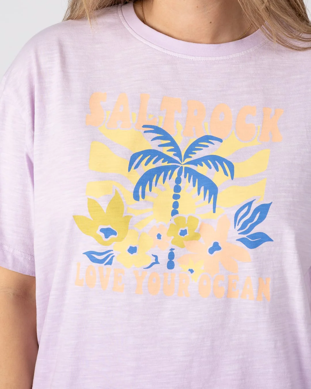 Sun Daze Womens Short Sleeve Tee in Light Purple - Image 3