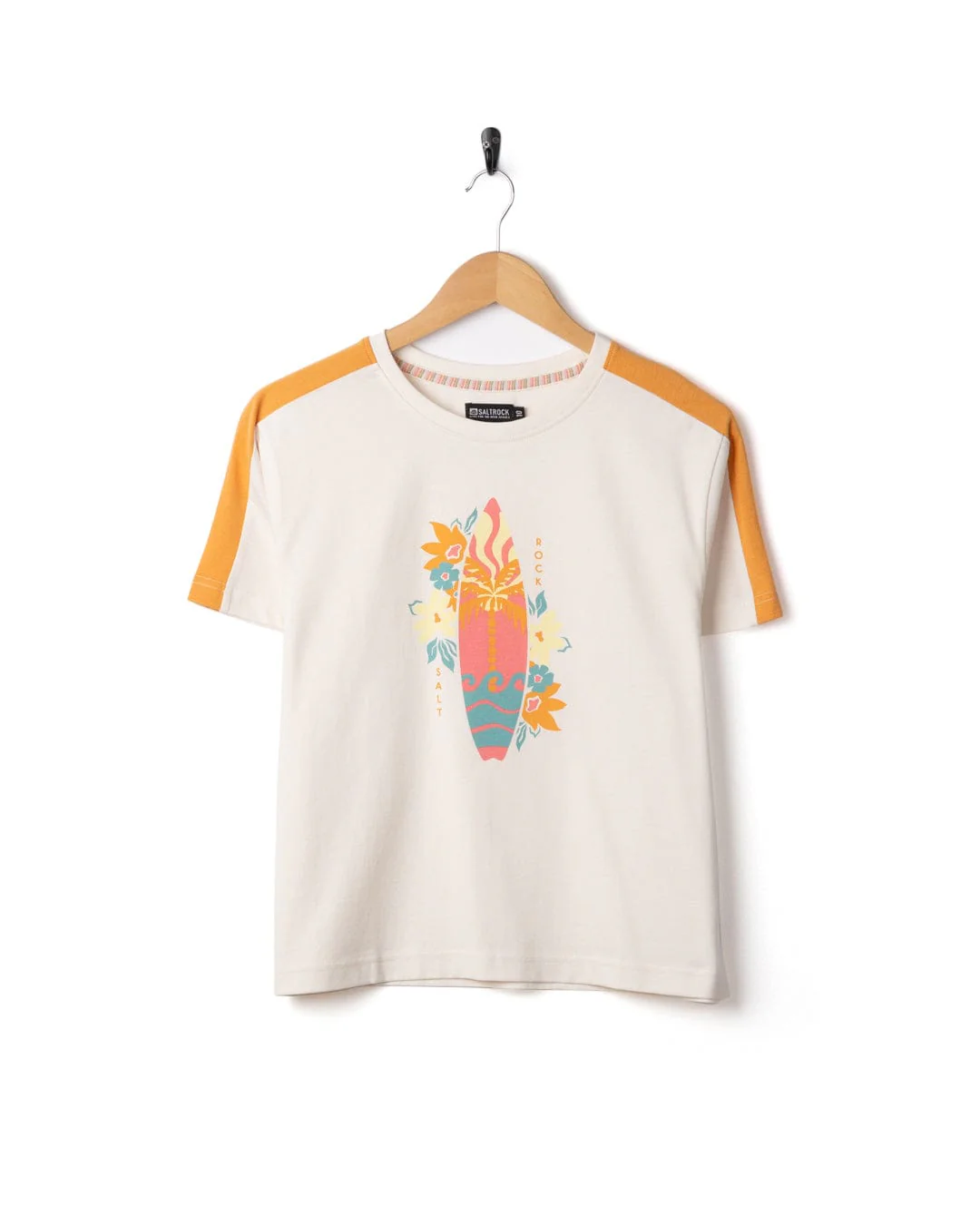 Sun Surfer Womens Short Sleeve T-Shirt in Cream - Image 7