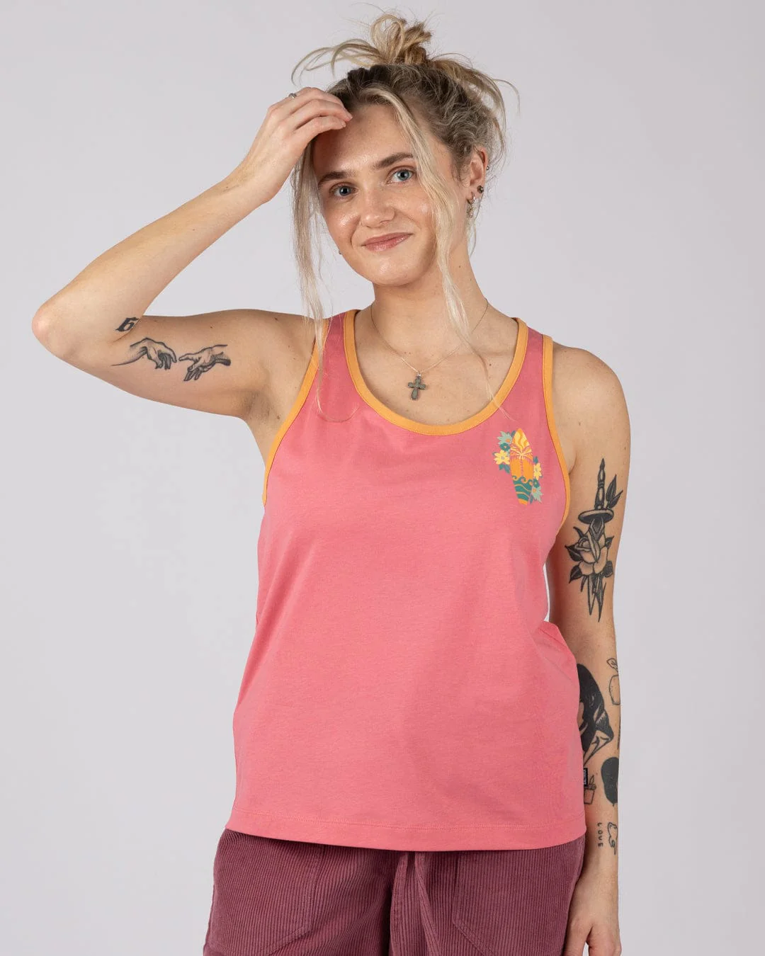Sun Surfer Womens Vest in Bright Pink - Image 4