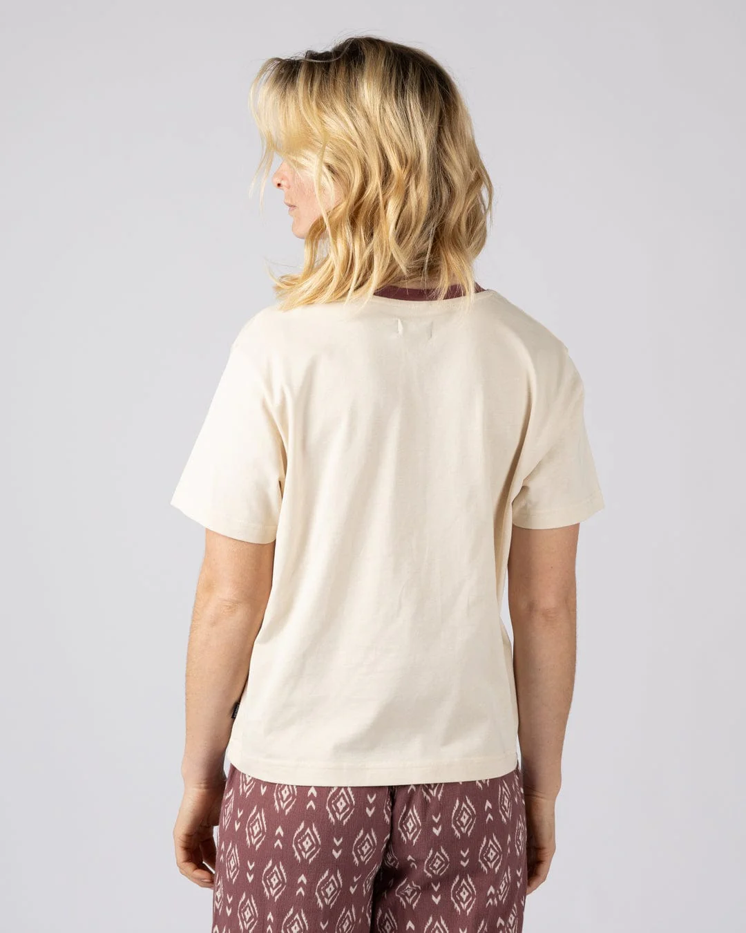 Sunset Seeker Womens Boxy Short Sleeve T-Shirt in Cream - Image 7