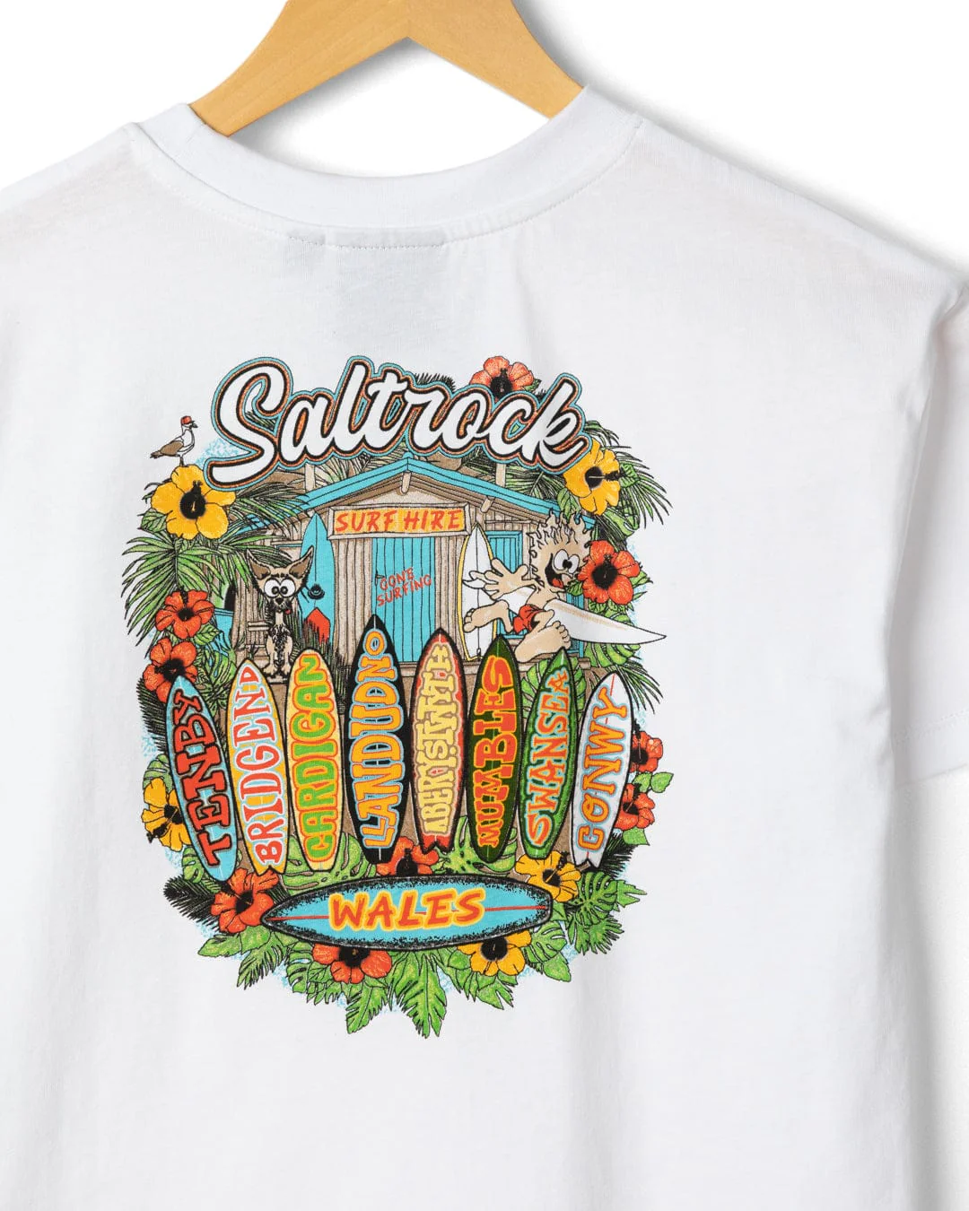 Surf Shack Wales  Kids Short Sleeve T-shirt in White - Image 3