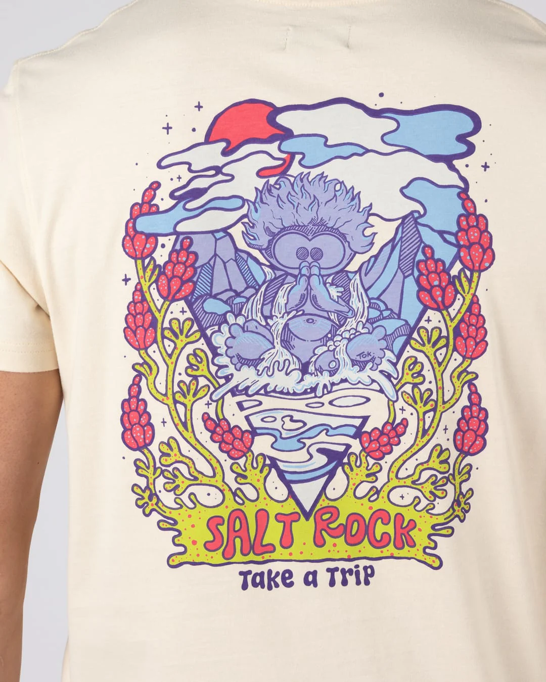 Take A Trip Mens Short Sleeve T-Shirt In Cream - Image 2