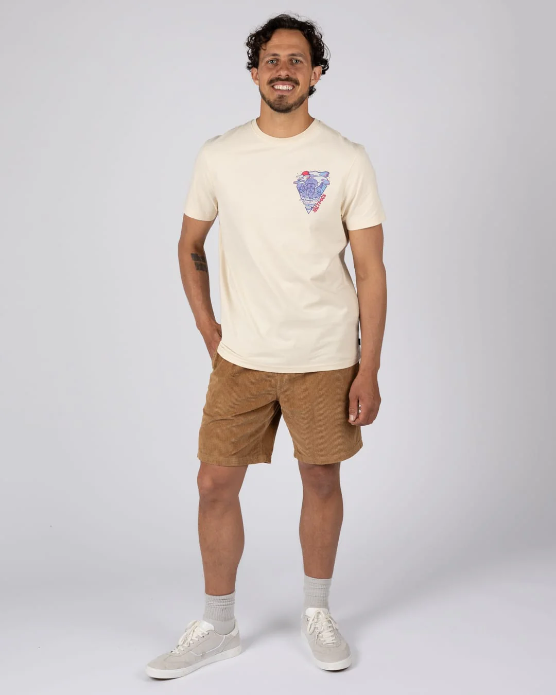 Take A Trip Mens Short Sleeve T-Shirt In Cream - Image 3