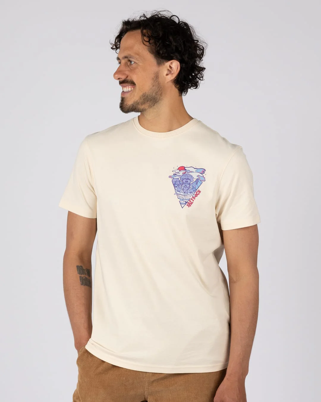Take A Trip Mens Short Sleeve T-Shirt In Cream - Image 4