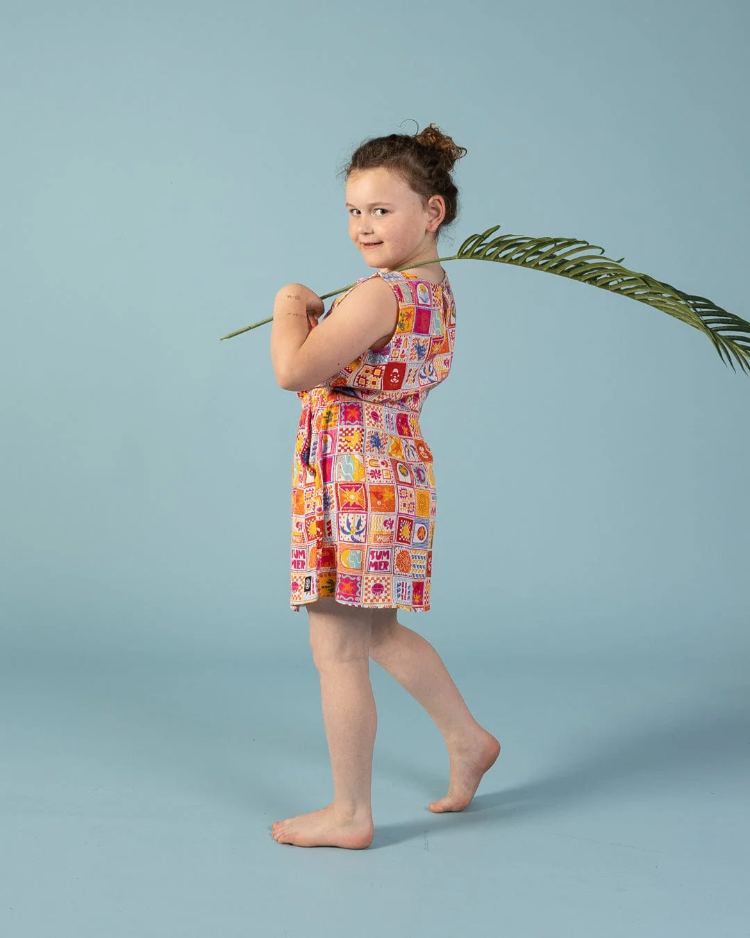 Tiles Kids Dress in Multi - Image 3
