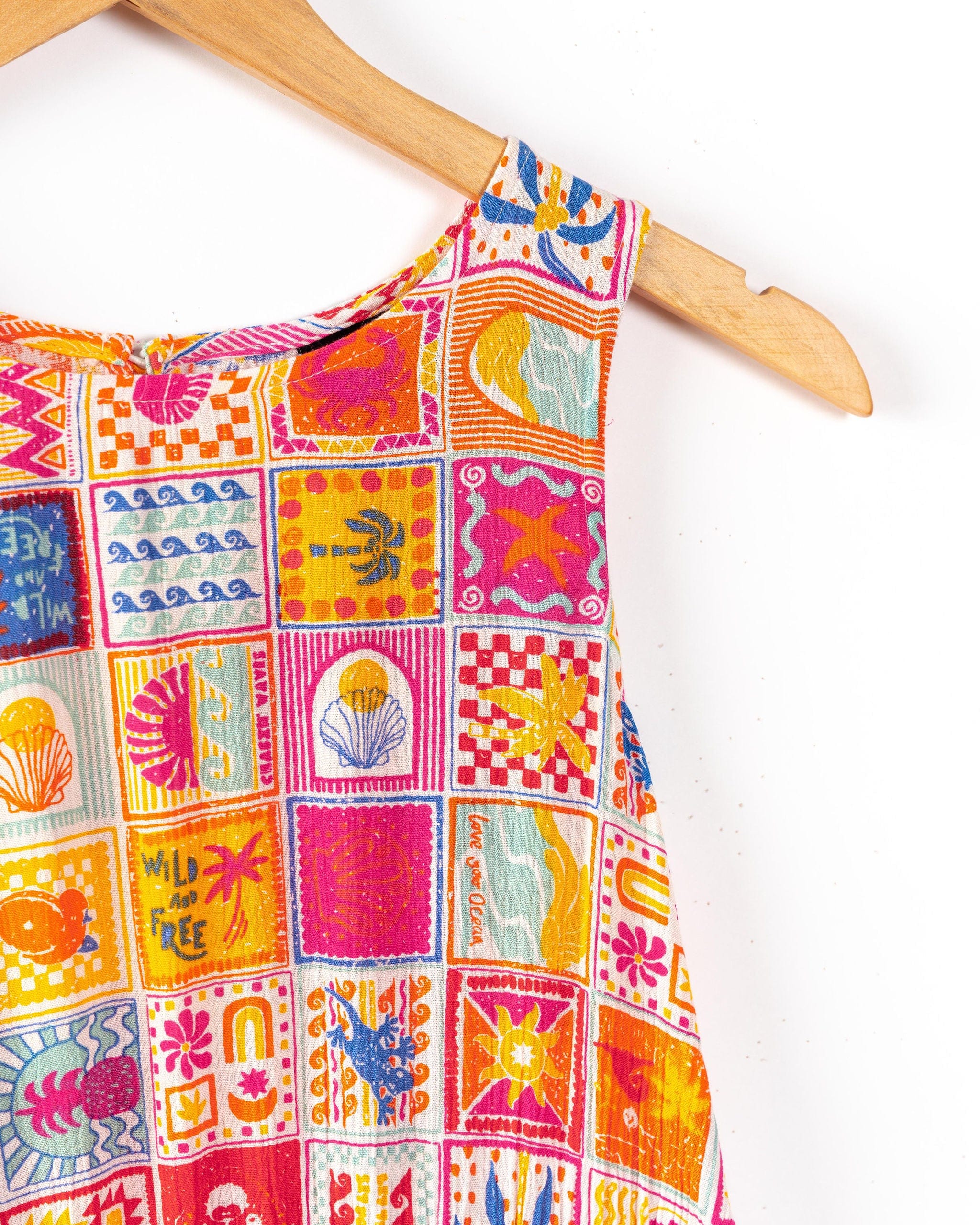 Tiles Kids Dress in Multi - Image 4