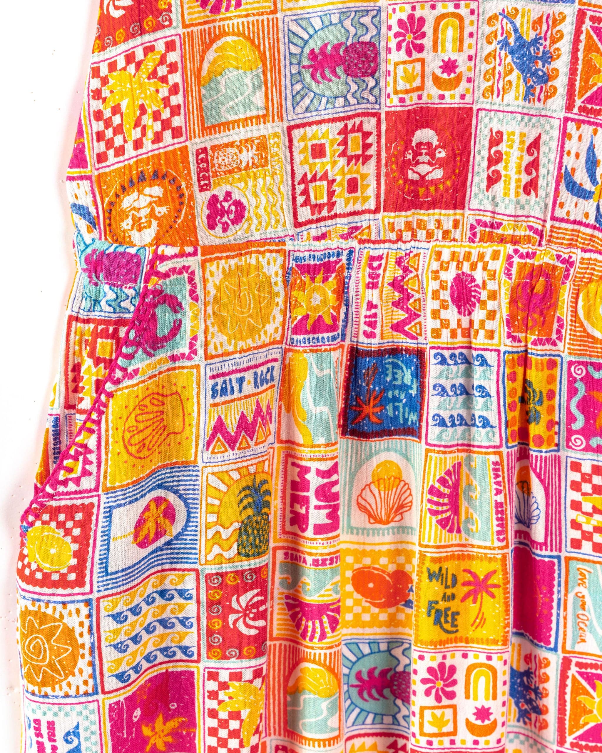Tiles Kids Dress in Multi - Image 5