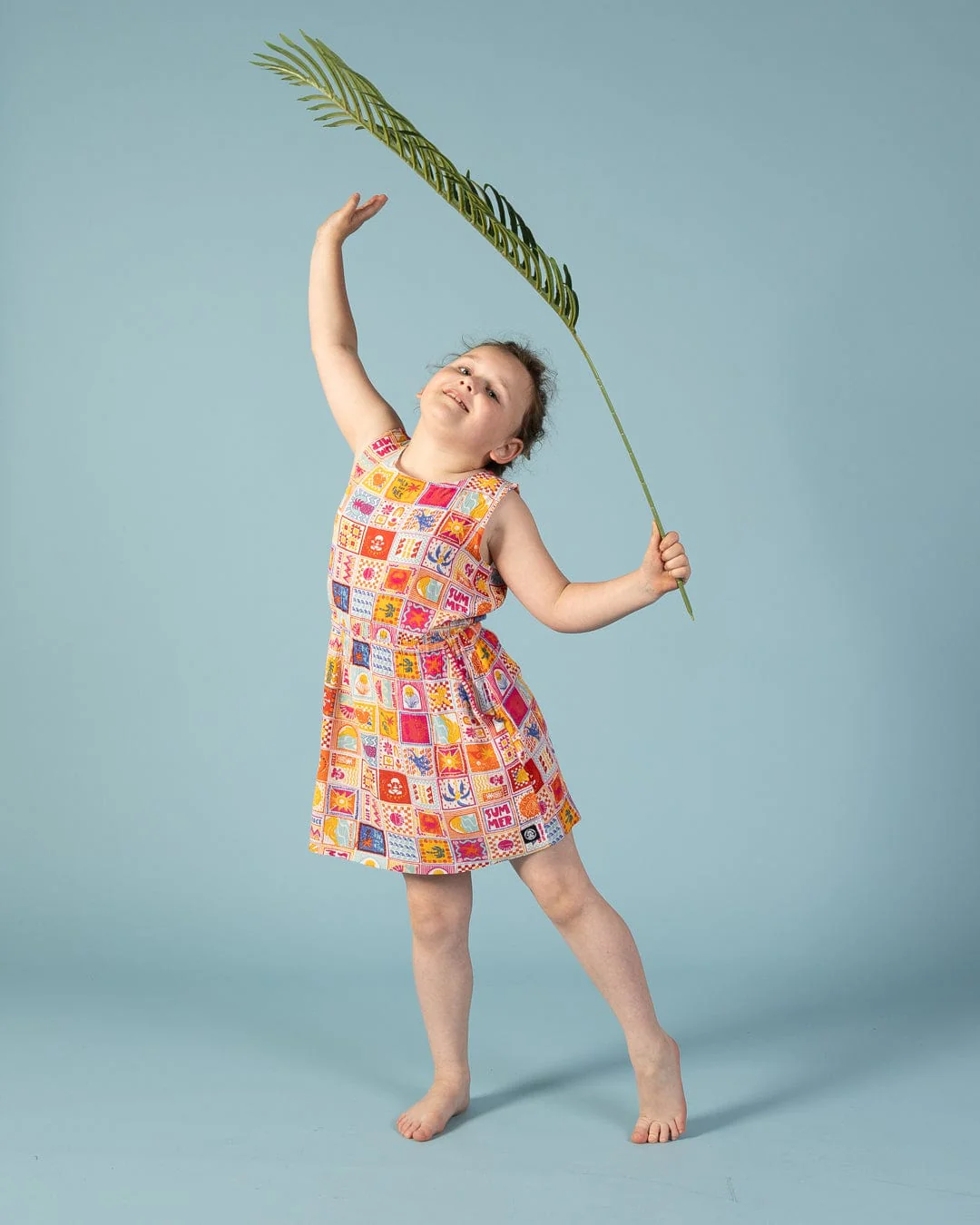 Tiles Kids Dress in Multi - Image 6