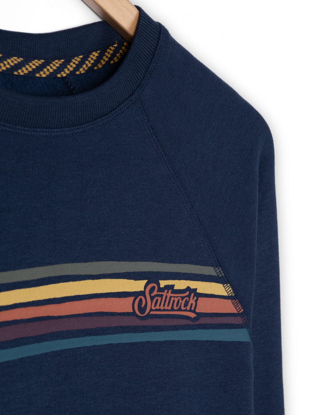 Torn Stripe  Mens Sweat Shirt in Blue - Image 2