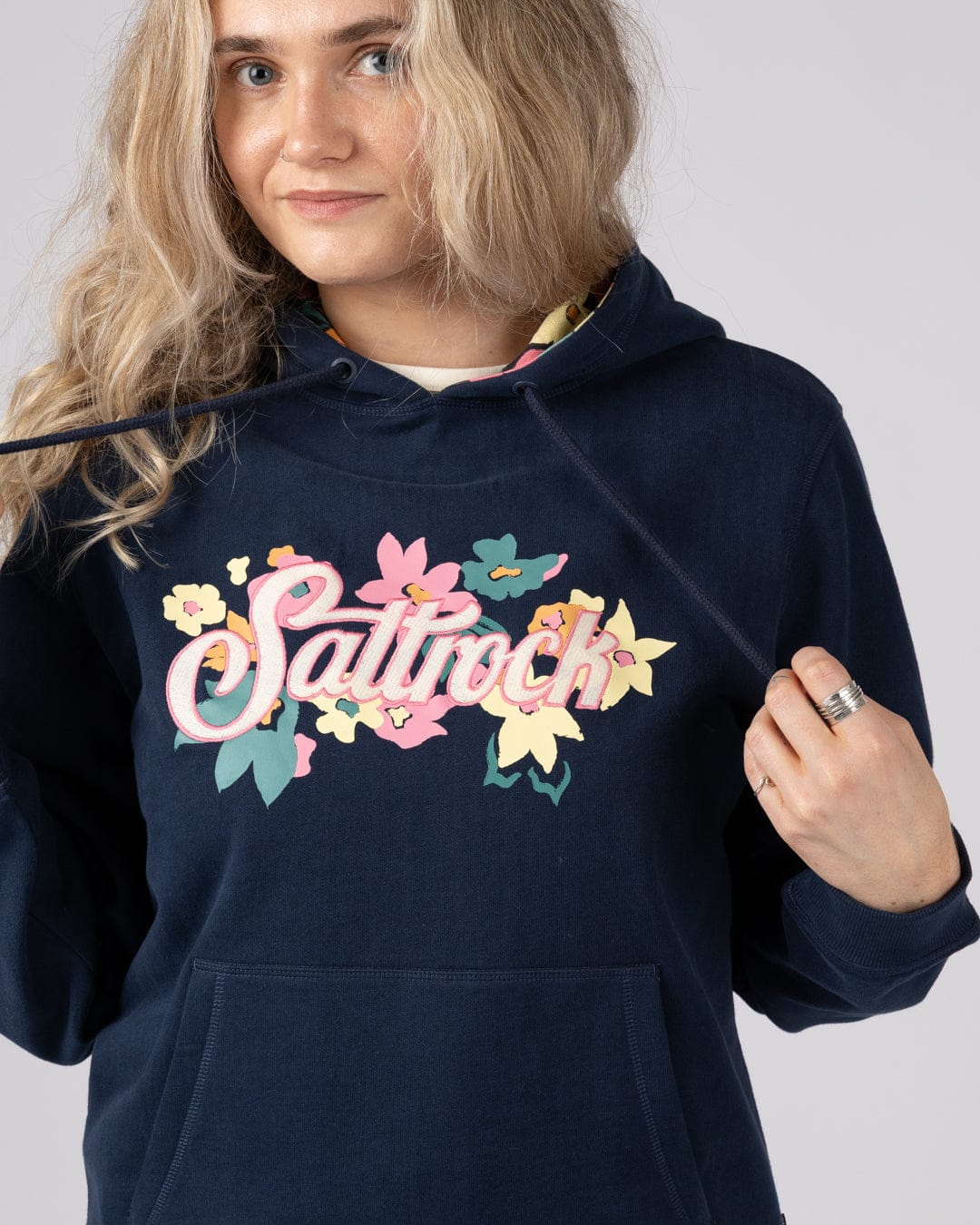 Trader Daze   Womens Pop Hoodie in Blue - Image 4