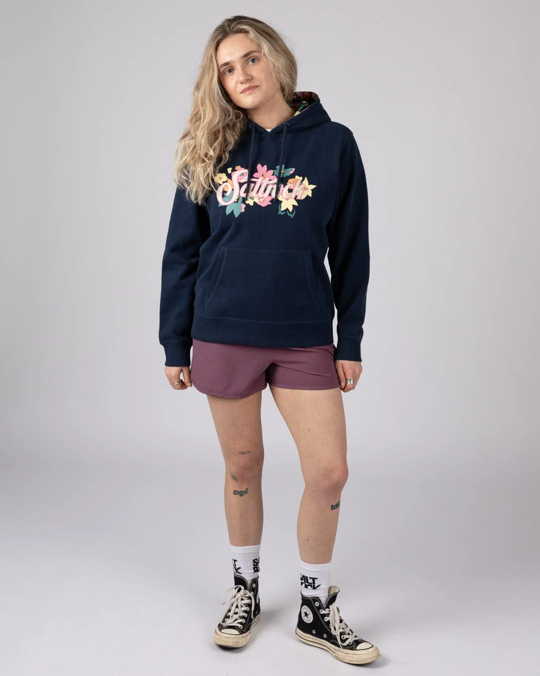 Trader Daze   Womens Pop Hoodie in Blue - Image 5