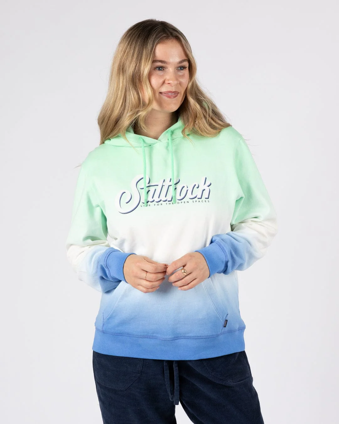 Trader Triple Womens Pop Hoodie in Green - Image 10