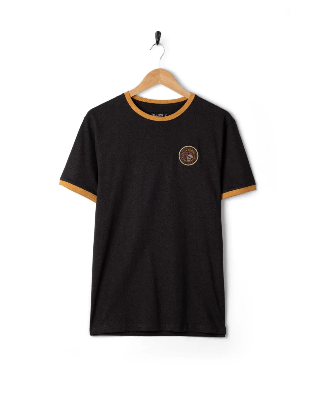 Trail Badge Ringer Mens Short Sleeve T-Shirt in Dark Grey - Image 5