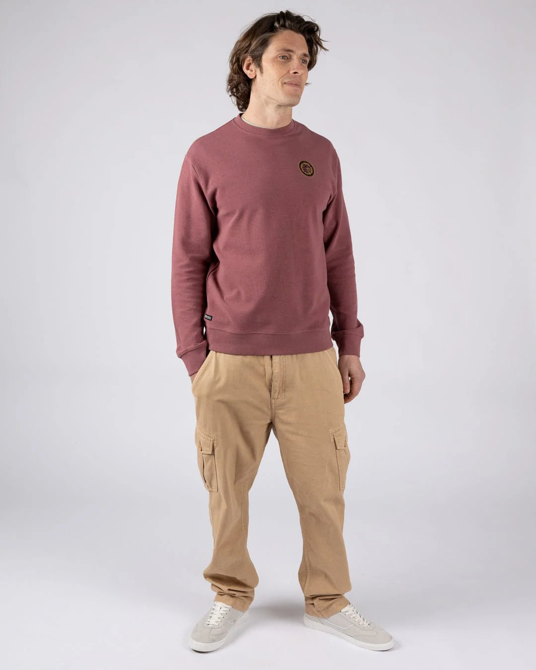 Trail Badge  Mens Sweatshirt in Dark Pink - Image 6