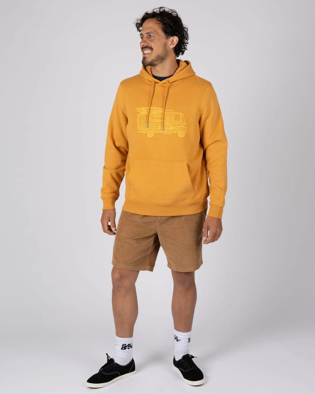 Trail Bus Mens Pop Hoodie in Yellow - Image 10