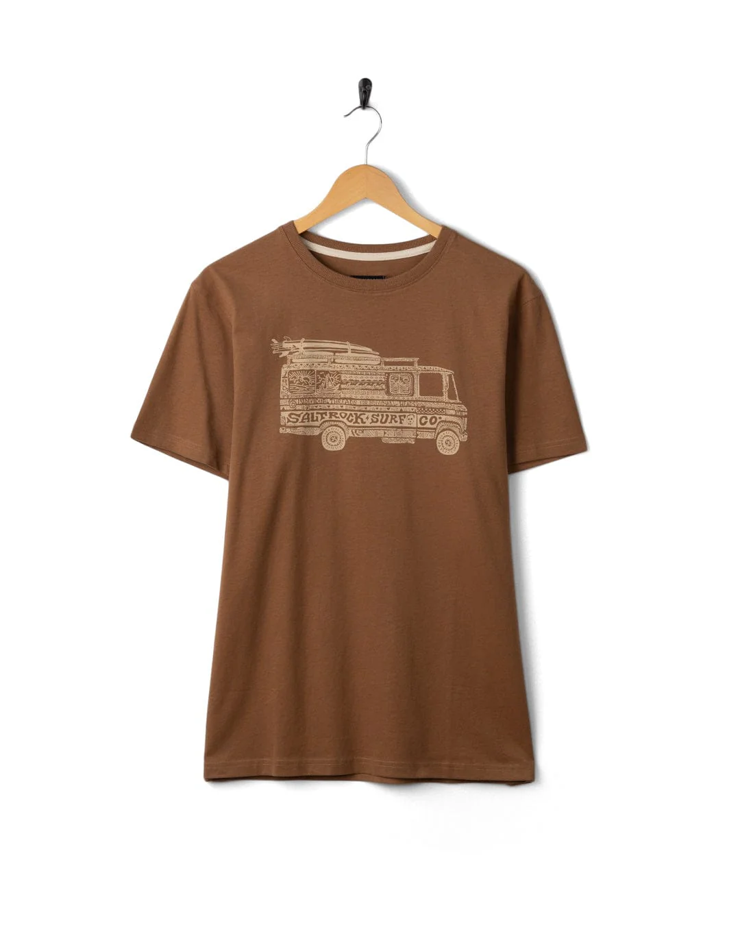 Trail Bus Mens Short Sleeve T-Shirt in Brown - Image 6