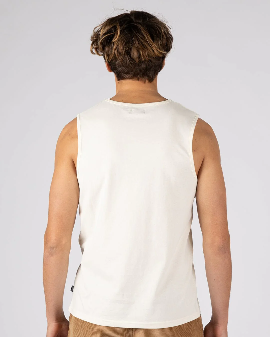 Trail Bus Mens Vest in Cream - Image 4