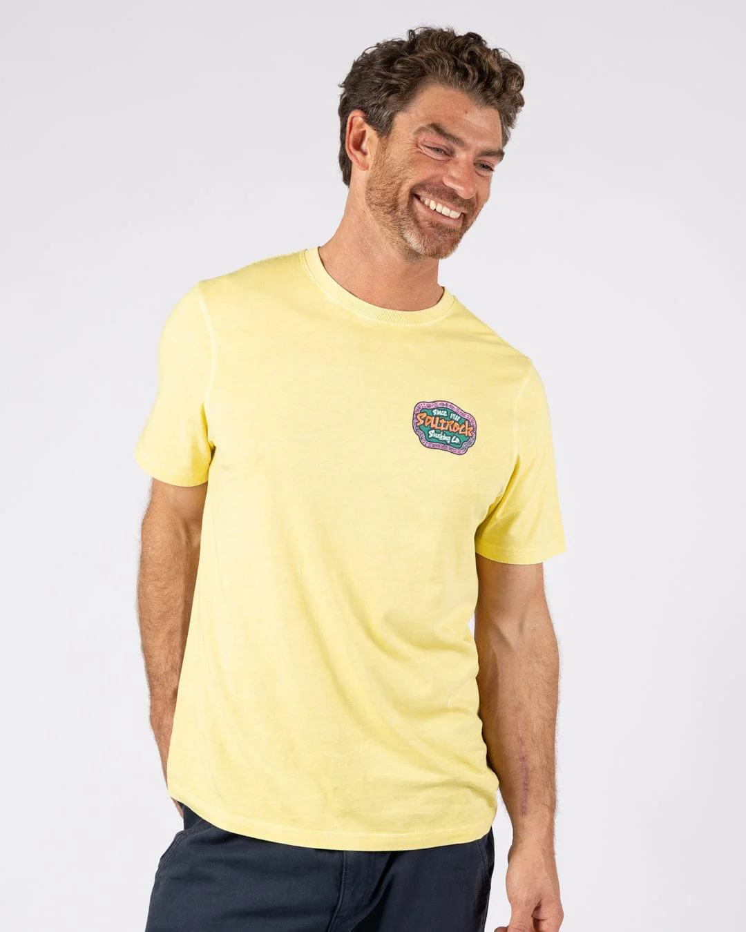 Tribal Flame Mens Short Sleeve T-Shirt in Yellow - Image 2