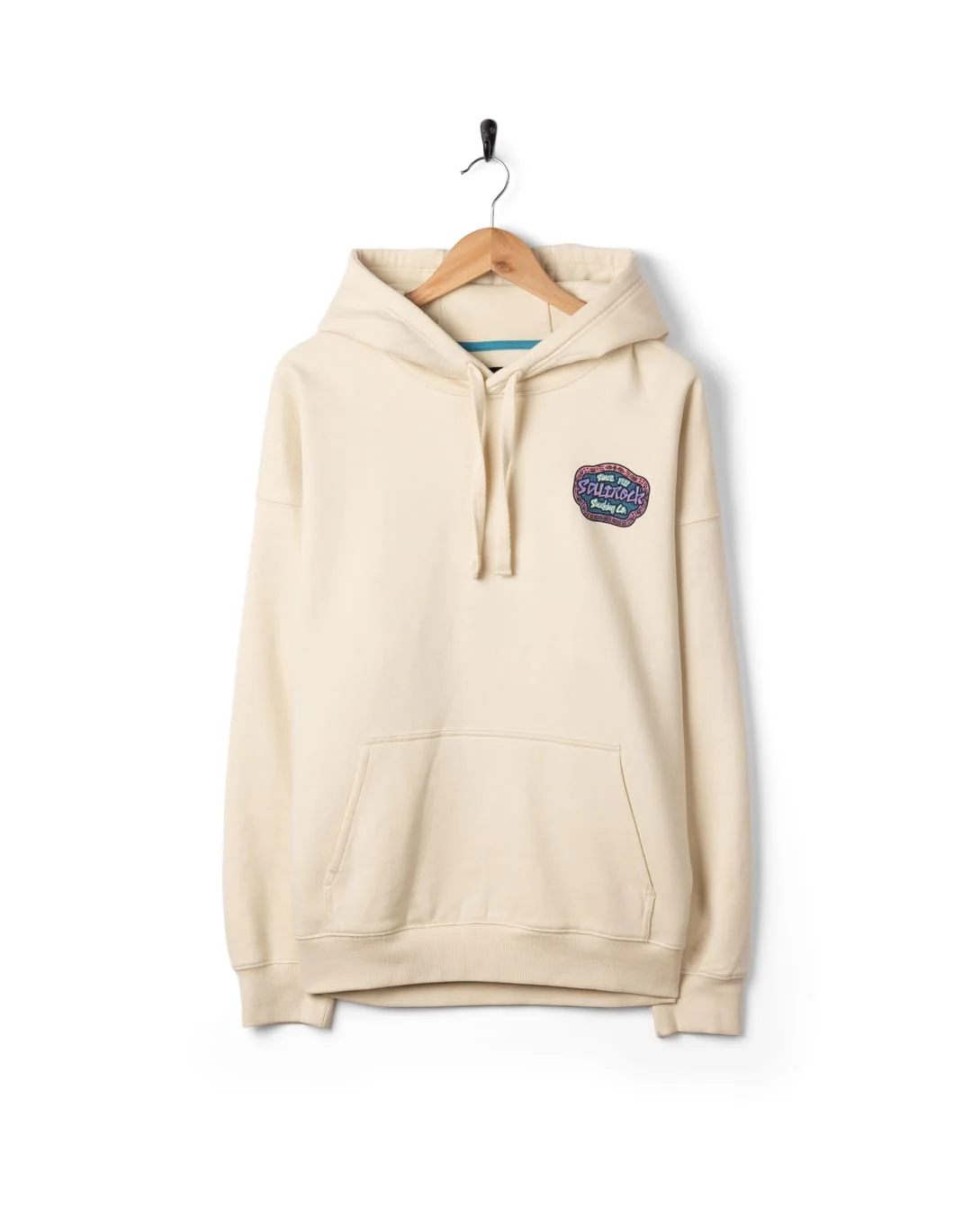 Mens Tribal Frame Pop Hoodie in Cream - Image 3