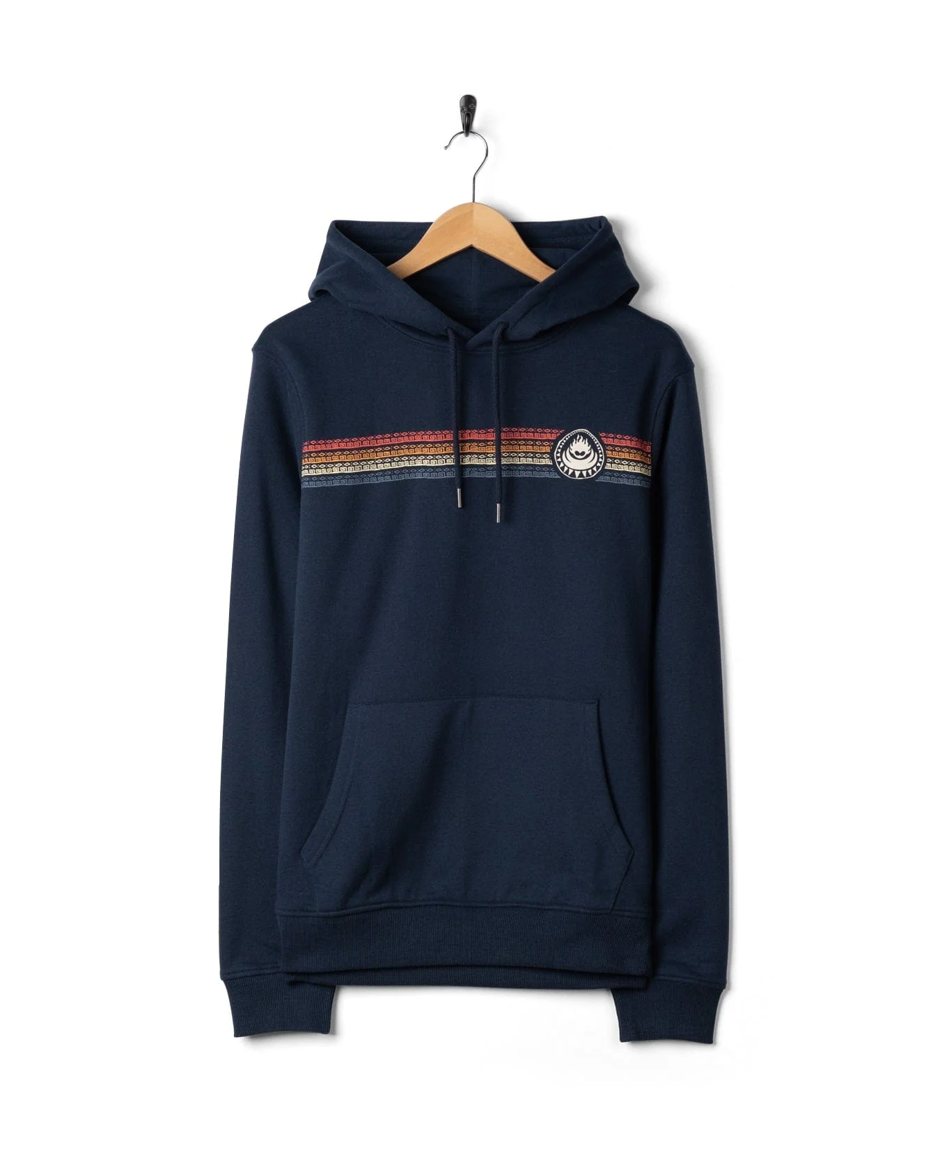 Tribal Stripe Mens Pop Hoodie in Blue - Image 4