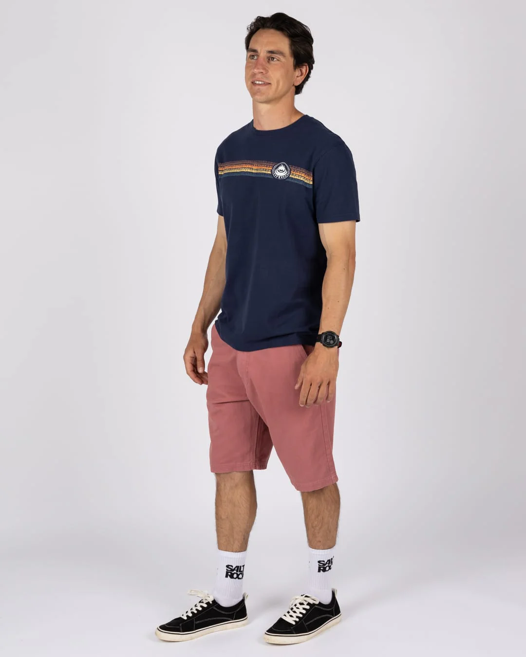 Tribal Stripe Mens Short Sleeve T-Shirt in Blue - Image 3