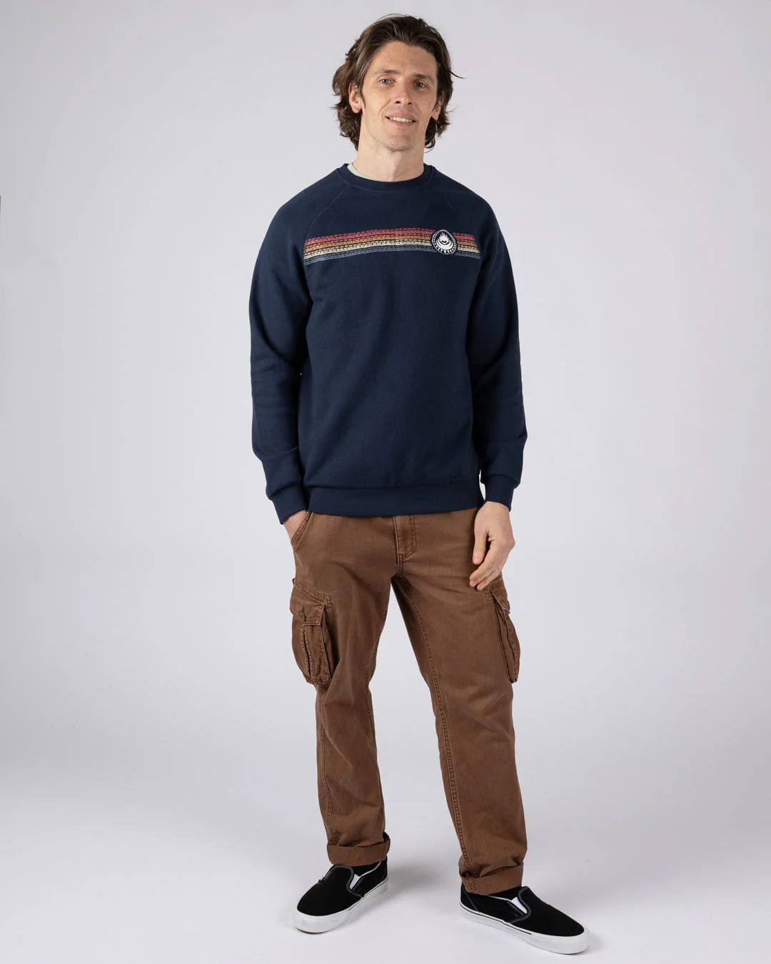 Tribal Stripe Mens Sweatshirt in Blue - Image 6
