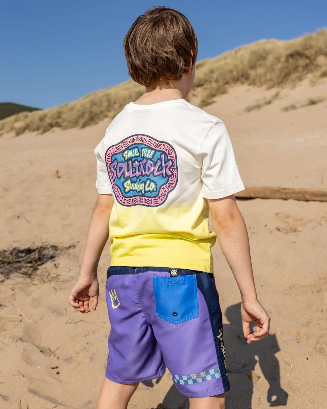 Tribe Kids Tie Dye Short Sleeve T-Shirt in White - Image 2