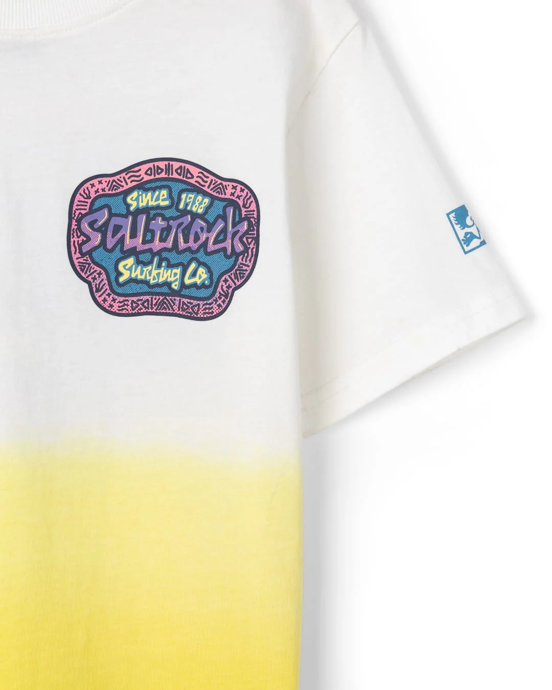 Tribe Kids Tie Dye Short Sleeve T-Shirt in White - Image 4