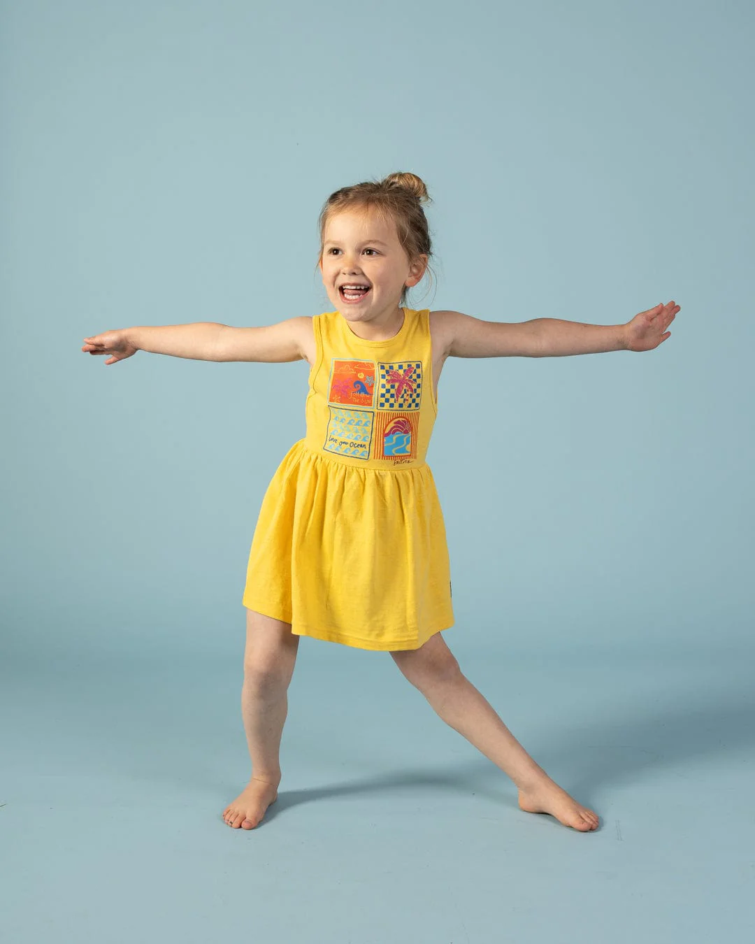Vacay Kids Dress in Yellow - Image 7