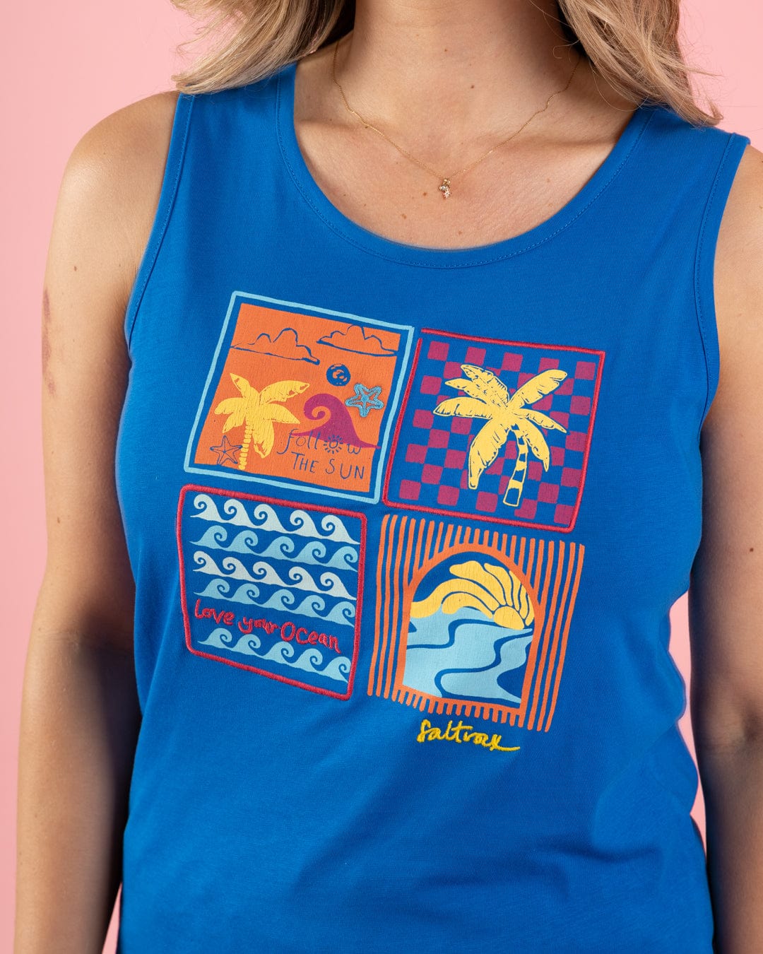 Vacay Womens Vest in Blue - Image 2