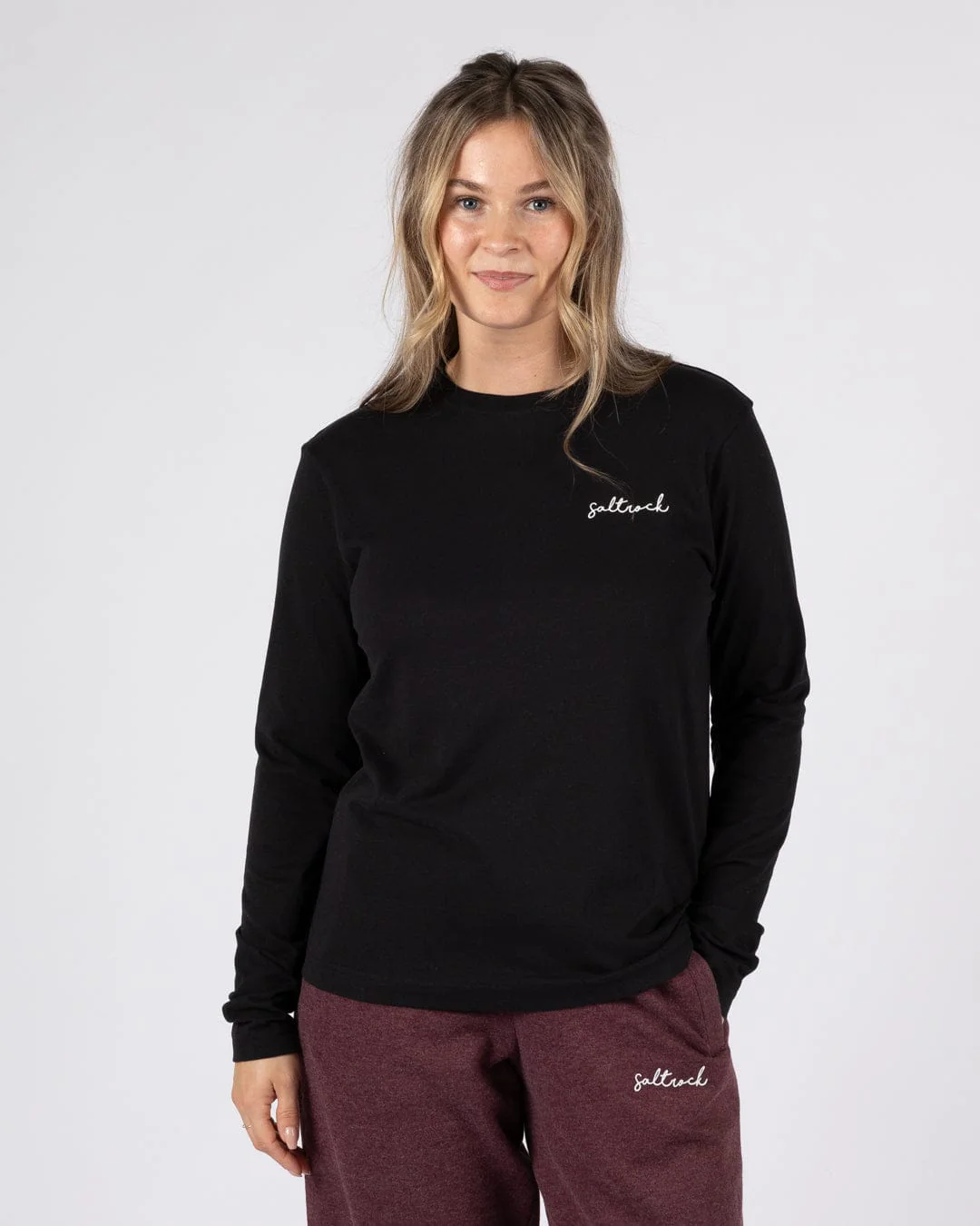 Essential Womens Long Sleeve T-Shirt in Black - Image 2
