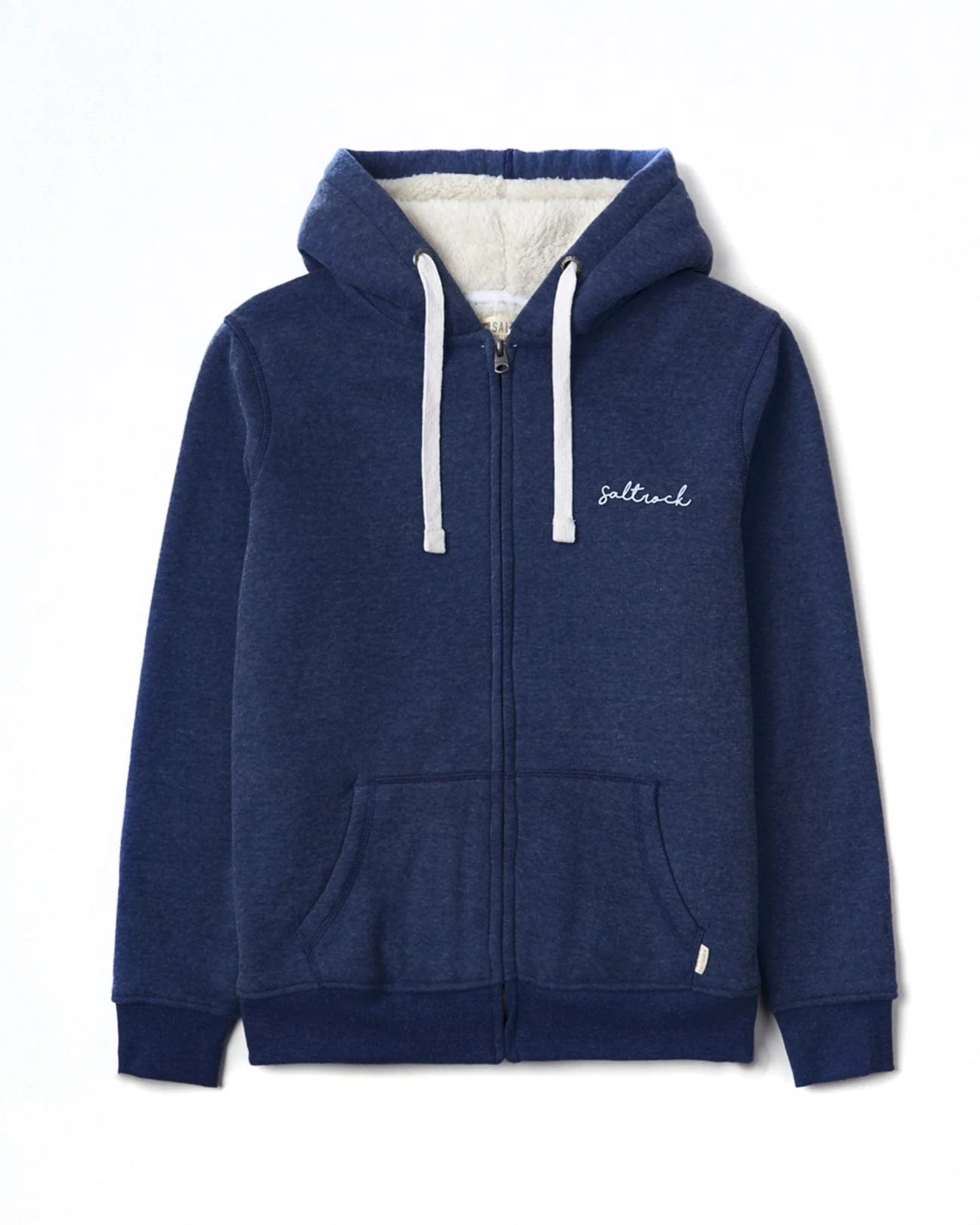 Essential Womens Borg Lined Hoodie in Blue - Image 5