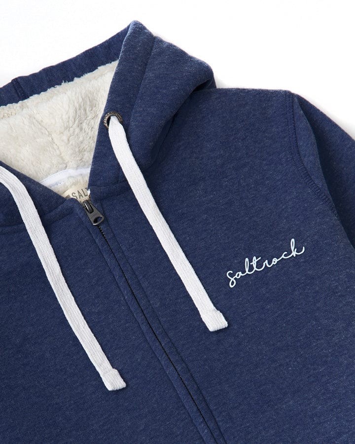 Essential Womens Borg Lined Hoodie in Blue - Image 6