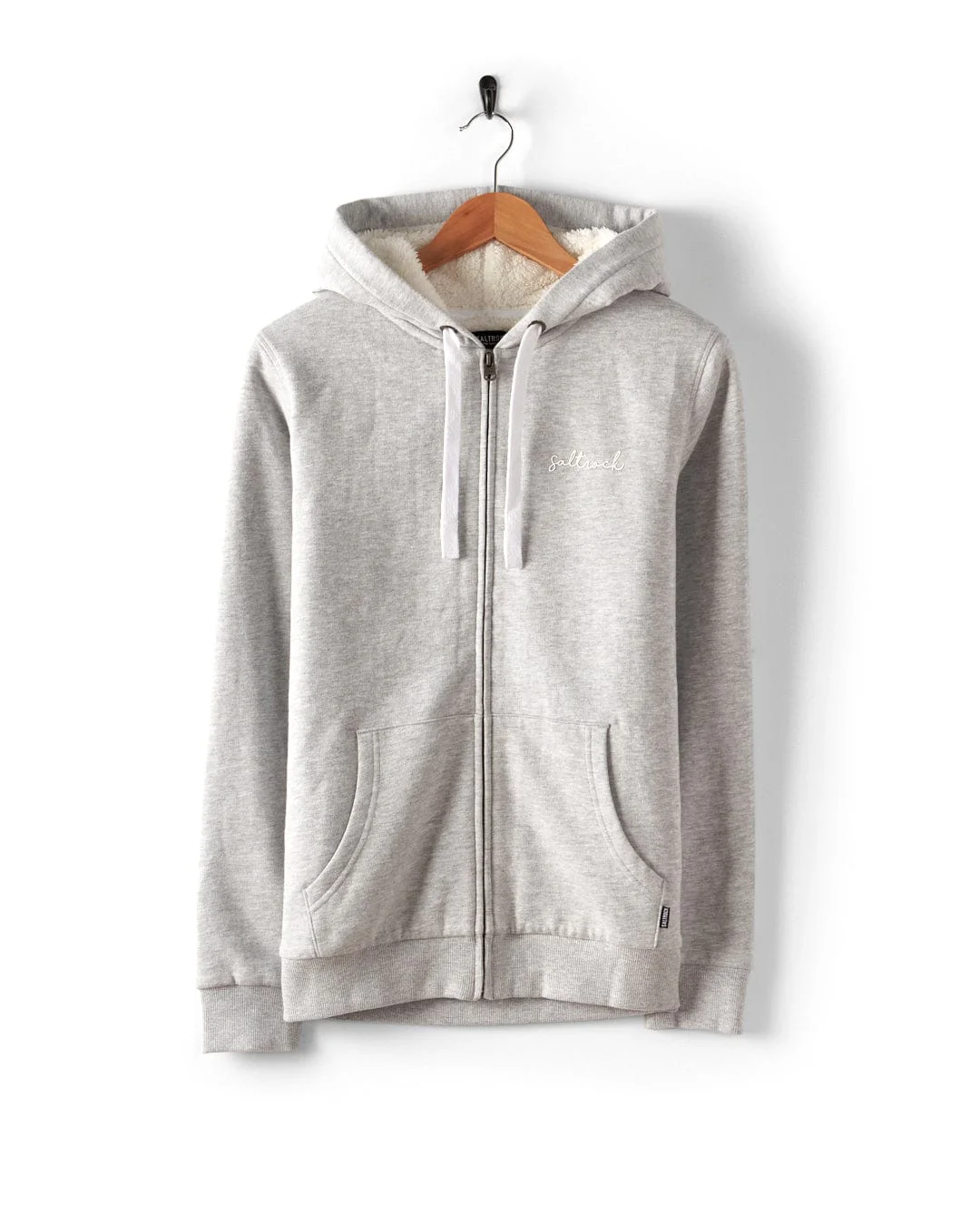 Essential Womens Borg Lined Hoodie in Grey - Image 7