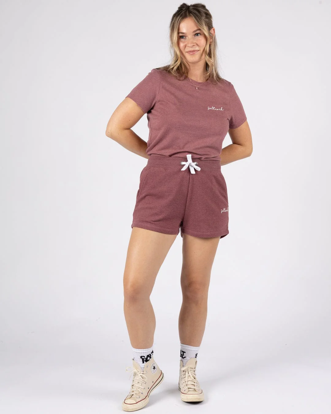 Essential Womens Sweat Shorts in Dark Purple - Image 3