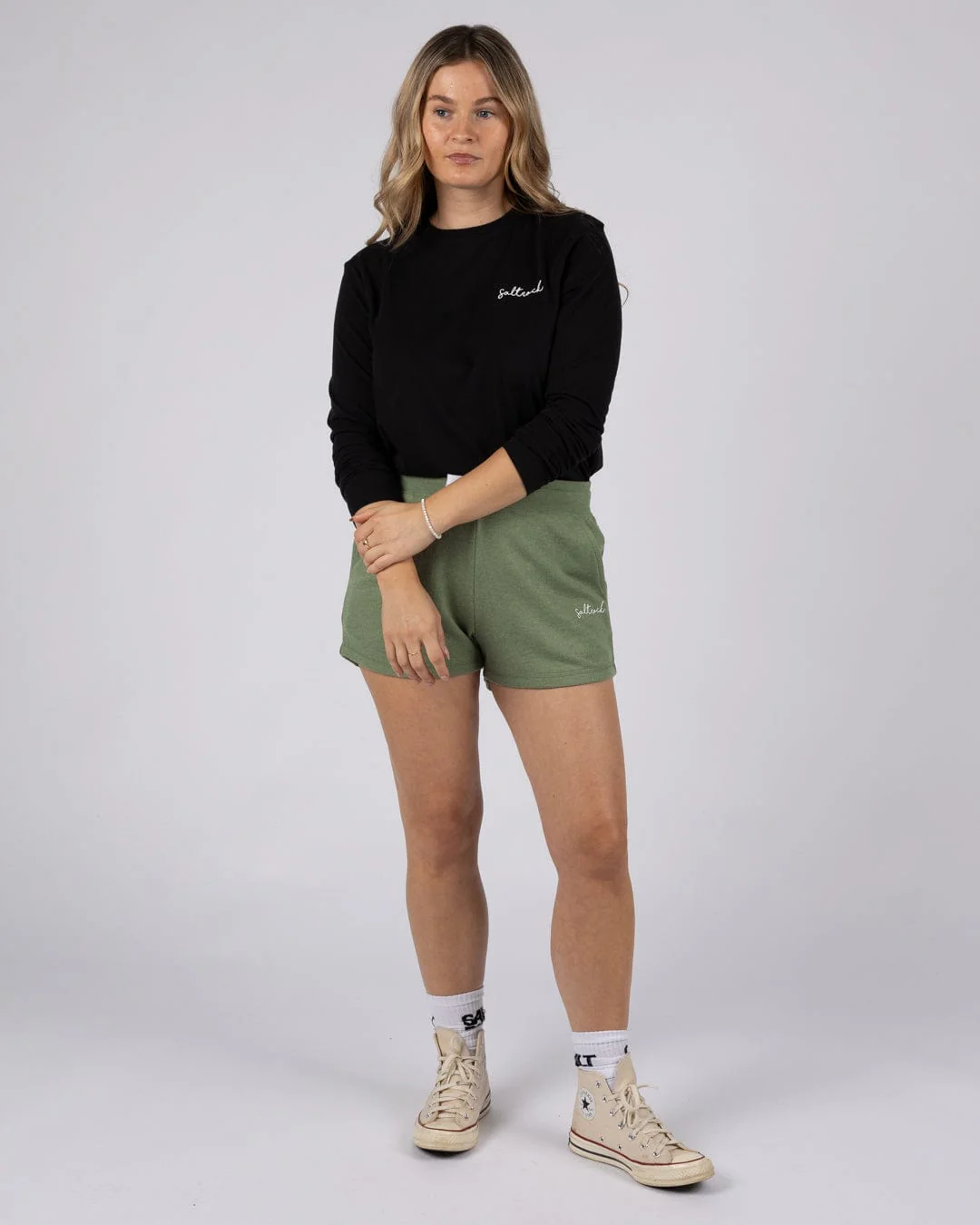 Essential Womens Sweat Shorts in Green - Image 4