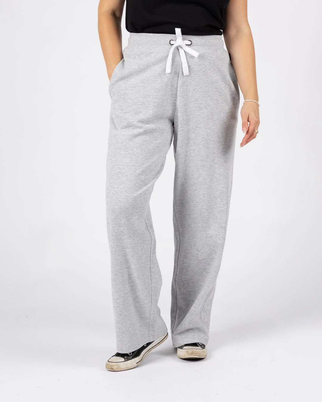 Essential Womens Joggers in Grey Marl - Image 2