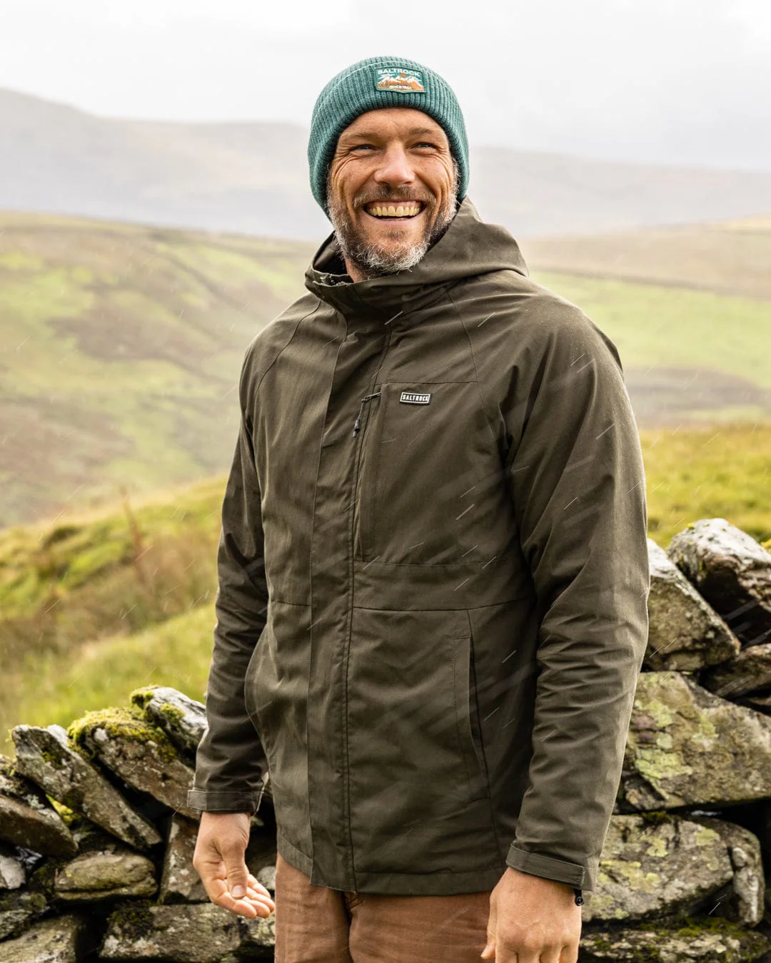 Verses Mens Water Resistant 3 in 1 Jacket in Green - Image 2